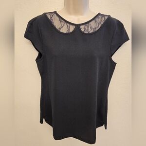 LOFT Blouse with Lace Collar Detail